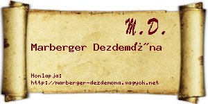 Marberger Dezdemóna névjegykártya